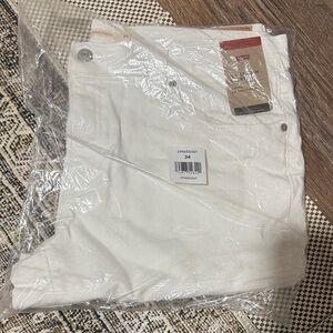 Levi's White Mid-Length Shorts